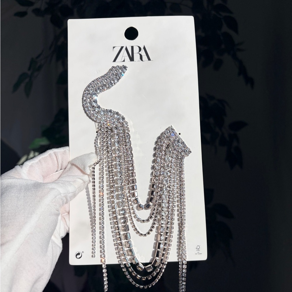NWT Zara Rhinestone Brooch Statement Oversized
